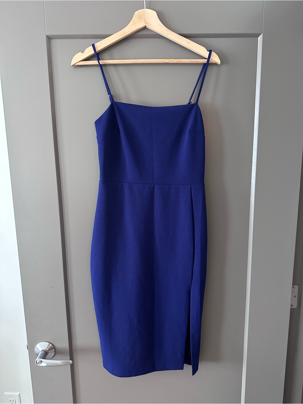 Express Cobalt Blue Spaghetti-Strap Midi Dress
